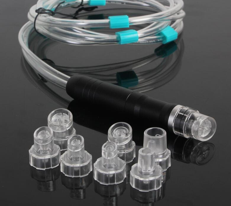 Hydrodermabrasion device using high-velocity water jets to cleanse, exfoliate, and hydrate the skin.
